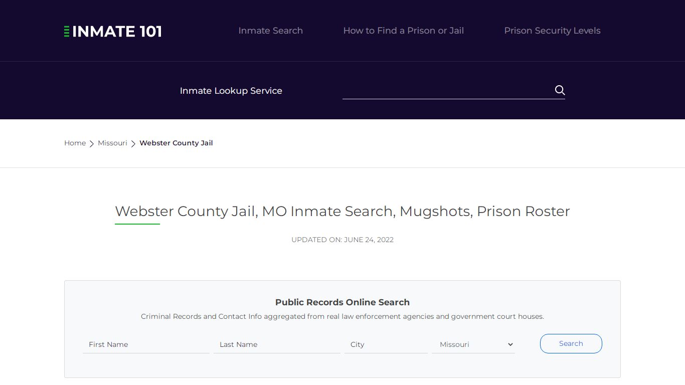 Webster County Jail, MO Inmate Search, Mugshots, Prison ...